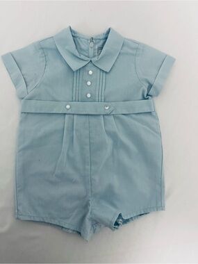 Classic Baby Romper in Light Blue 3-6M A Little Angel